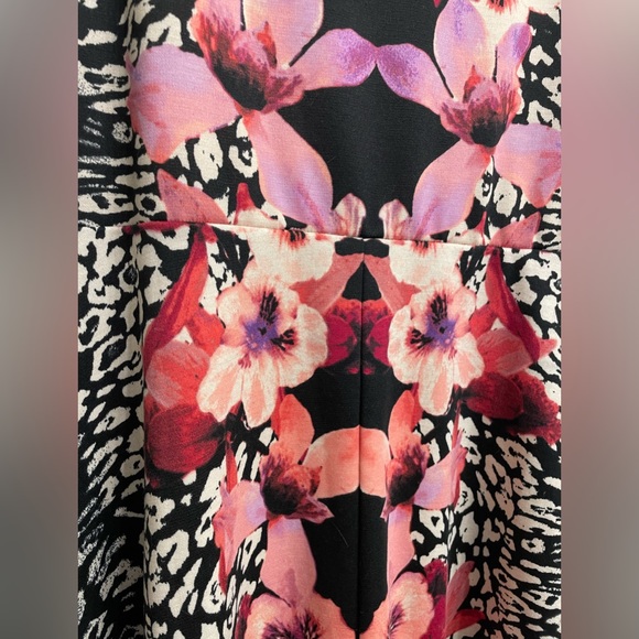 Pink floral leopard print dress - Picture 4 of 5